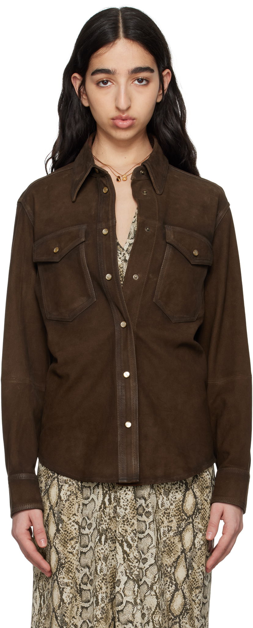 Skjorta ISABEL MARANT Isabel Marant Danisia Suede Shirt Brun | CH0231FA-C2B03I