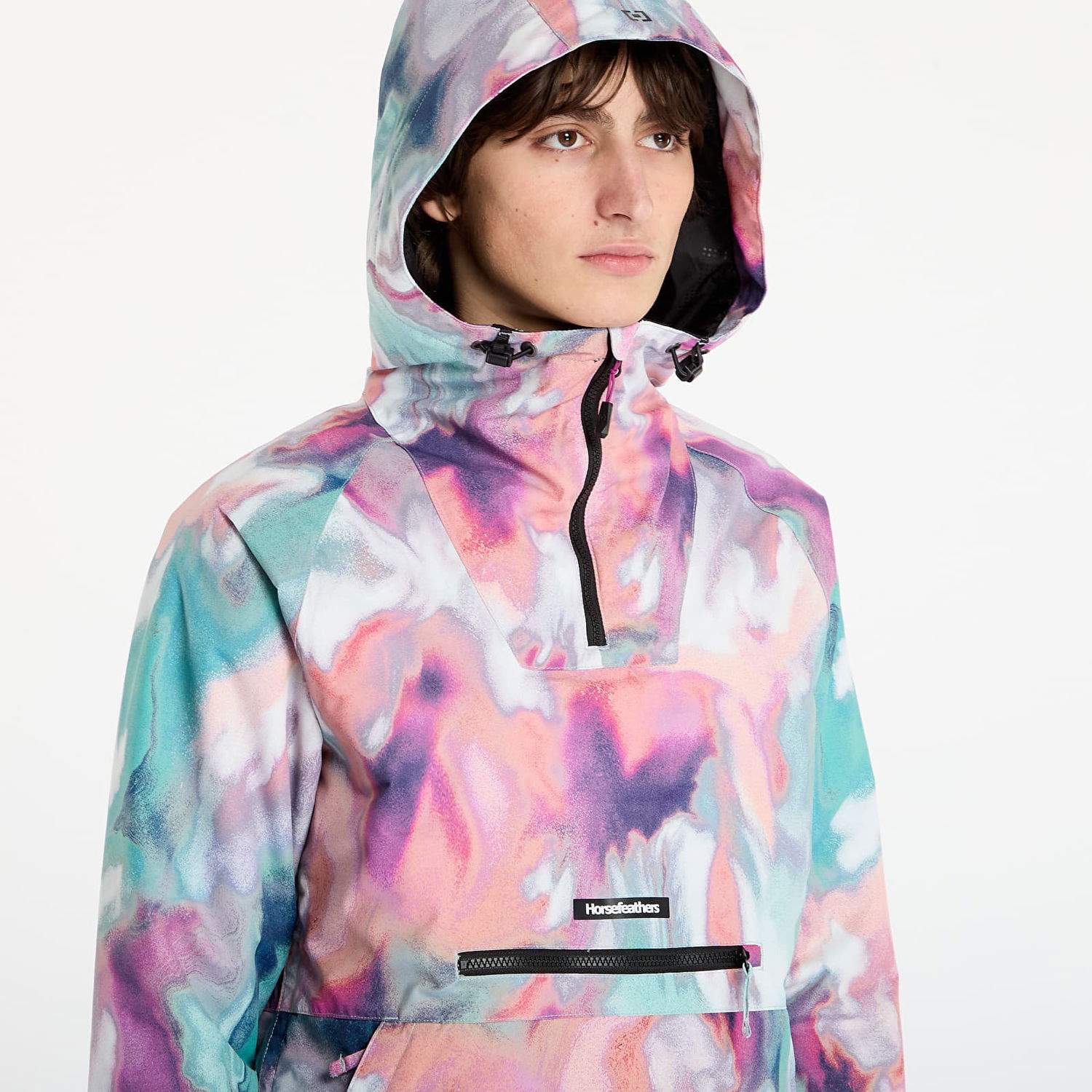 Jacka Horsefeathers Fiora Swirl Print Hooded Anorak Jacket Flerfärgad | OW230A, 1
