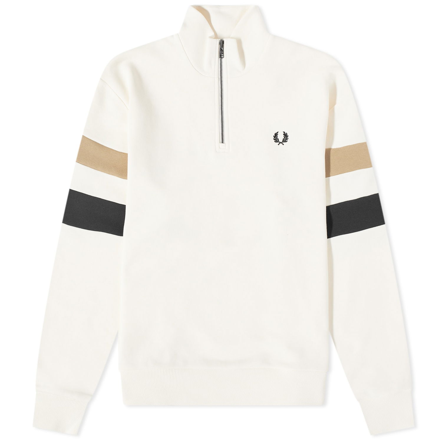 Sweater Fred Perry Tipped Sleeve Sweatshirt Vit | M5545-R96, 0
