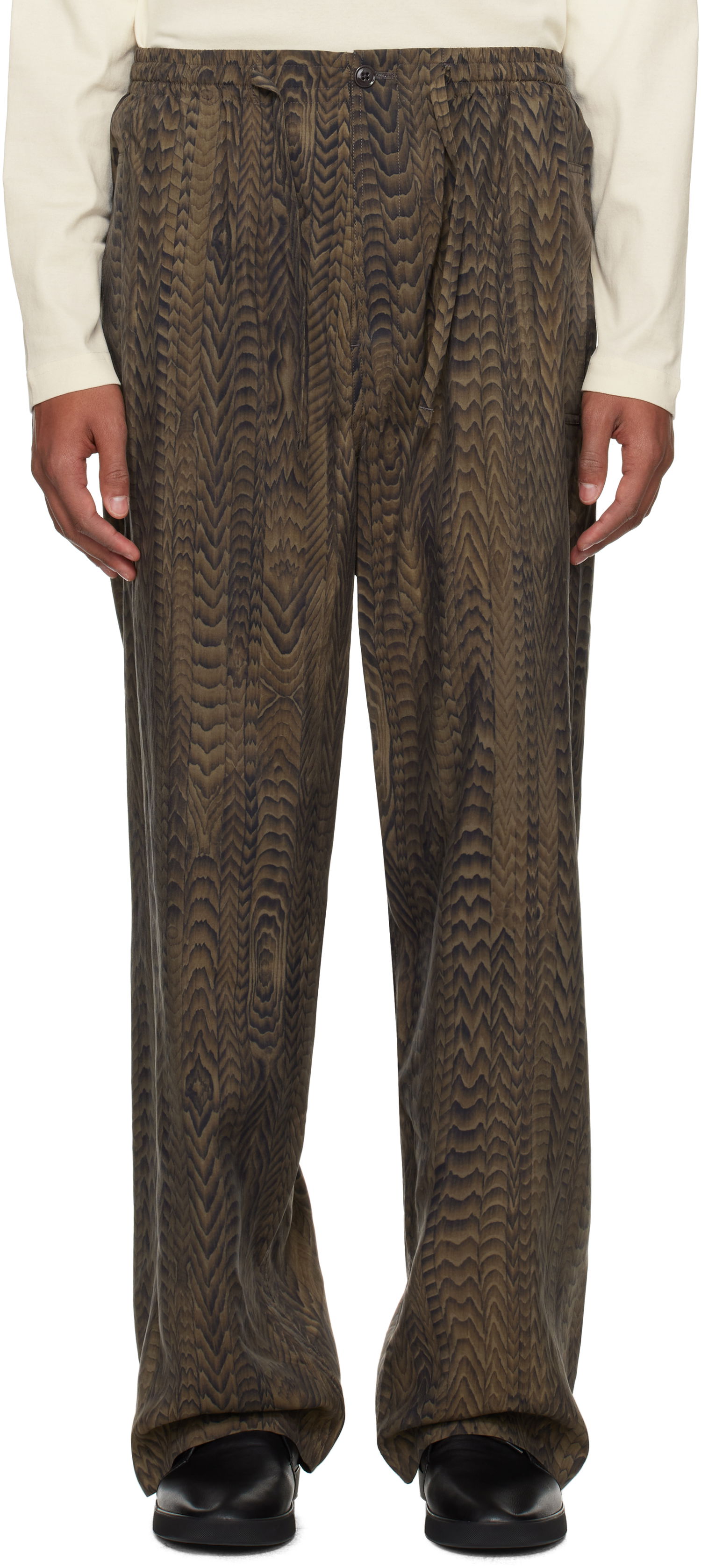 Byxor LEMAIRE Printed Pyjama Pants Grön | PA1160 LF1323, 0
