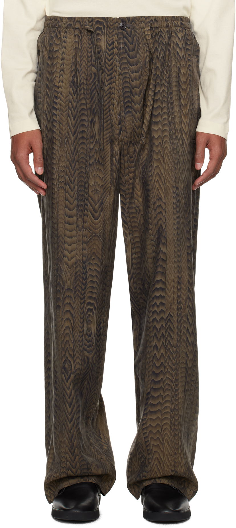 Byxor LEMAIRE Printed Pyjama Pants Grön | PA1160 LF1323