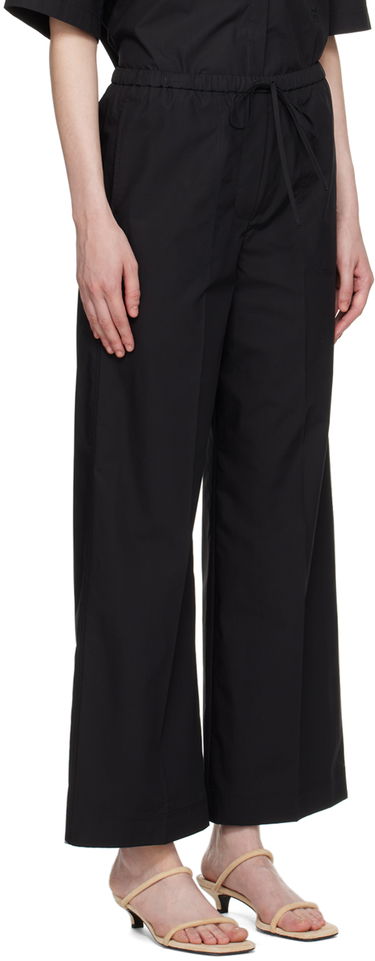 Byxor TOTEME TOTEME Drawstring Wide Leg Trousers Svart | 243-WRB1709-FB0217, 1