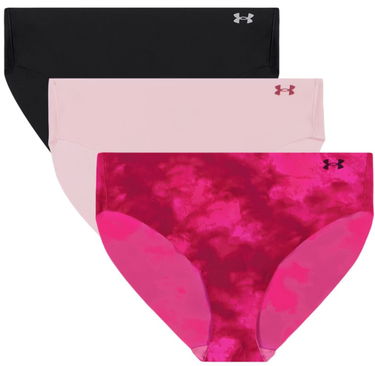 Trosor Under Armour Under Armour Pure Stretch No Show Bikini Underwear - 3 Pack Rosa | 1383898-622, 0