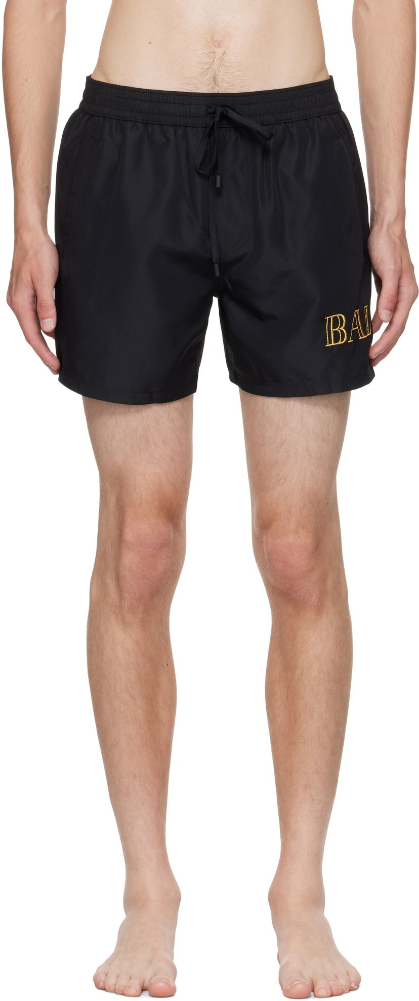 Badkläder Balmain Balmain Logo Swim Shorts Svart | BWB641590