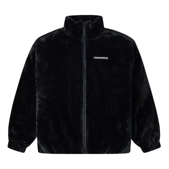 Bomberjacka Converse Loose Stand Collar Stay Warm Logo Jacket Svart | 10023526-A01
