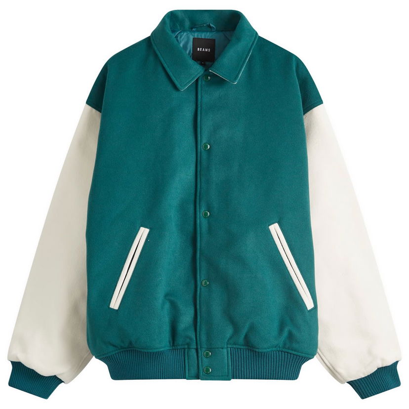 Bomberjacka BEAMS Fleece Stadium Coach Jacket Grön | 1118-1855-147-65