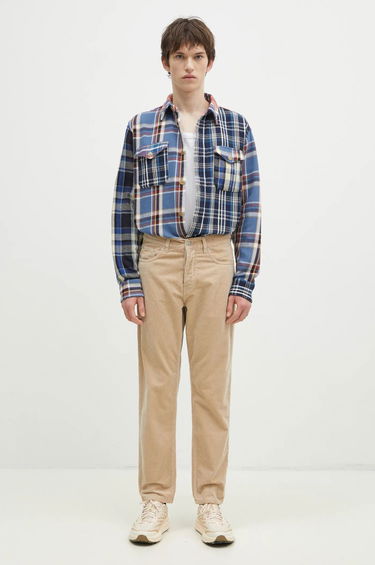 Skjorta Human Made Crazy Check Relaxed Longsleeve Shirt Blå | HM28SH014, 4