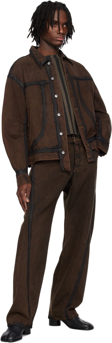 Jacka Eckhaus Latta Eckhaus Latta EL Redux Denim Jacket Brun | 1224-EL-PS25-O - OUTLINE, 3