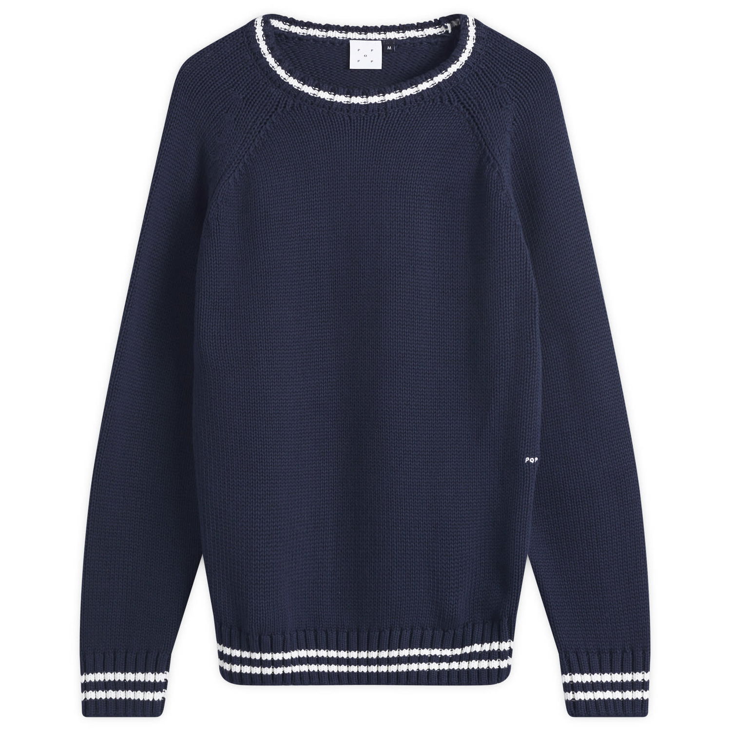 Sweater Pop Trading Company Knitted Logo Crew Sweater Mörkblå | POPSS25-06-002, 0