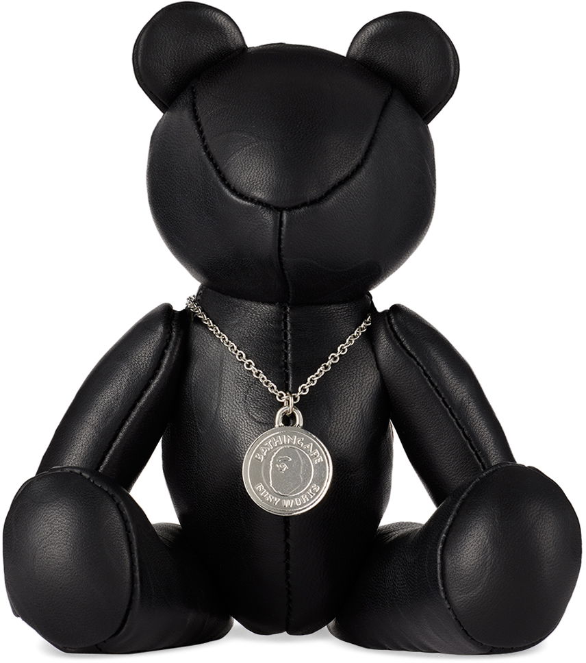 Flexstyle BAPE BAPE Black Solid Camo Leather Bear Plush Toy Svart | 001FGK301002M, 0