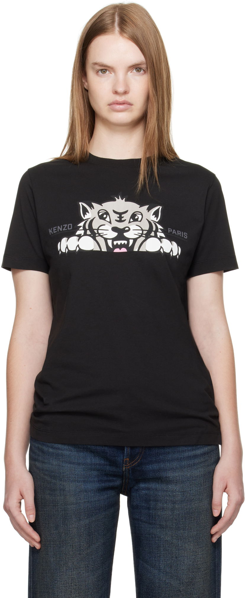 T-shirt KENZO Kenzo Paris 'Happy Tiger' T-Shirt Svart | FF62TS3524SO