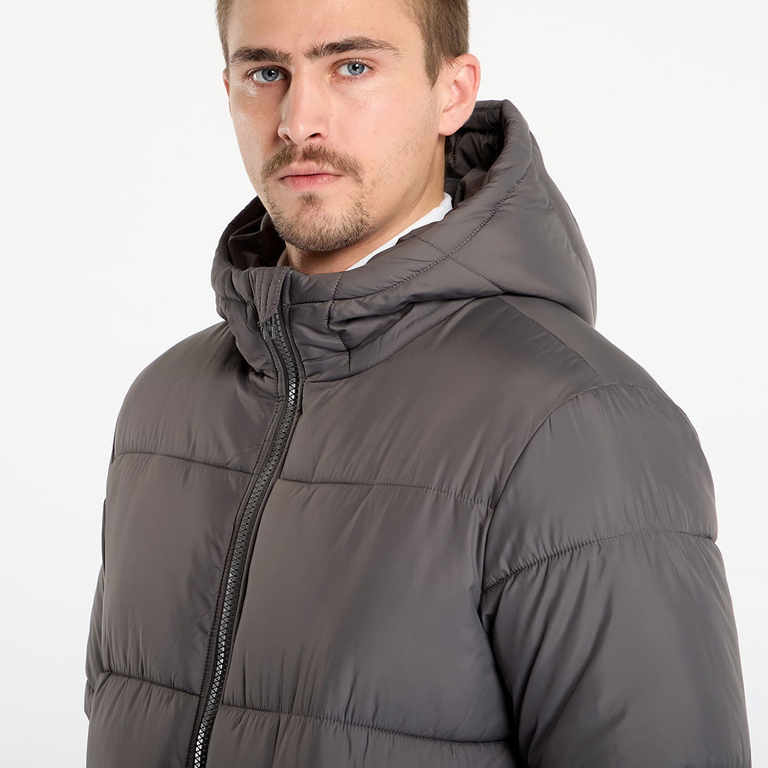 Rockar Urban Classics Hooded Long Puffer Coat Grå | TB7010-03516, 1