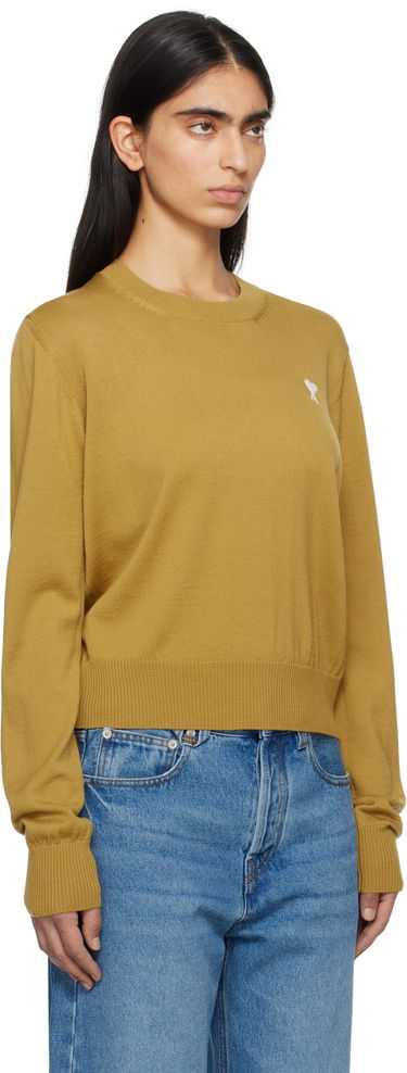 Sweater AMI AMI Paris Ami de Coeur Crew Neck Wool Sweater Gul | FKS121.KN0025, 1
