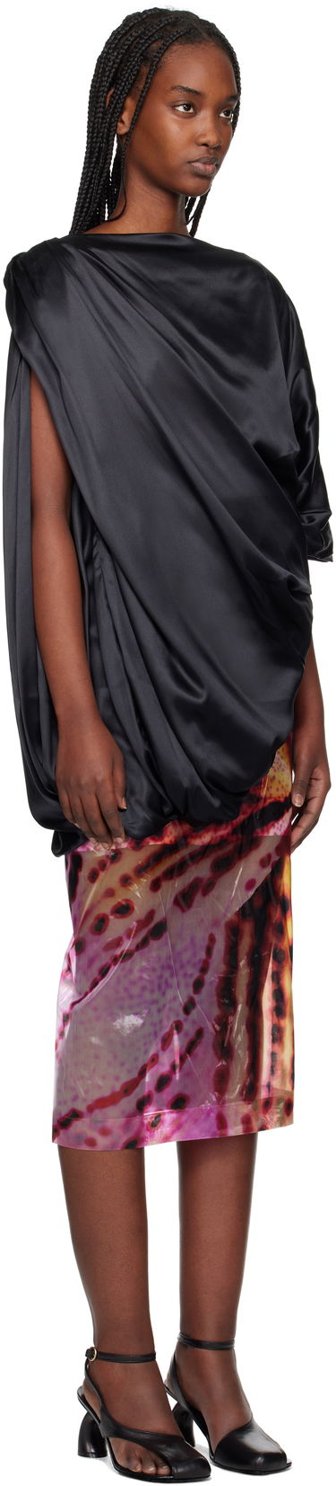 Kjol Dries Van Noten Dries Van Noten Silk Draped Blouse Flerfärgad | 251-010738-1032, 1