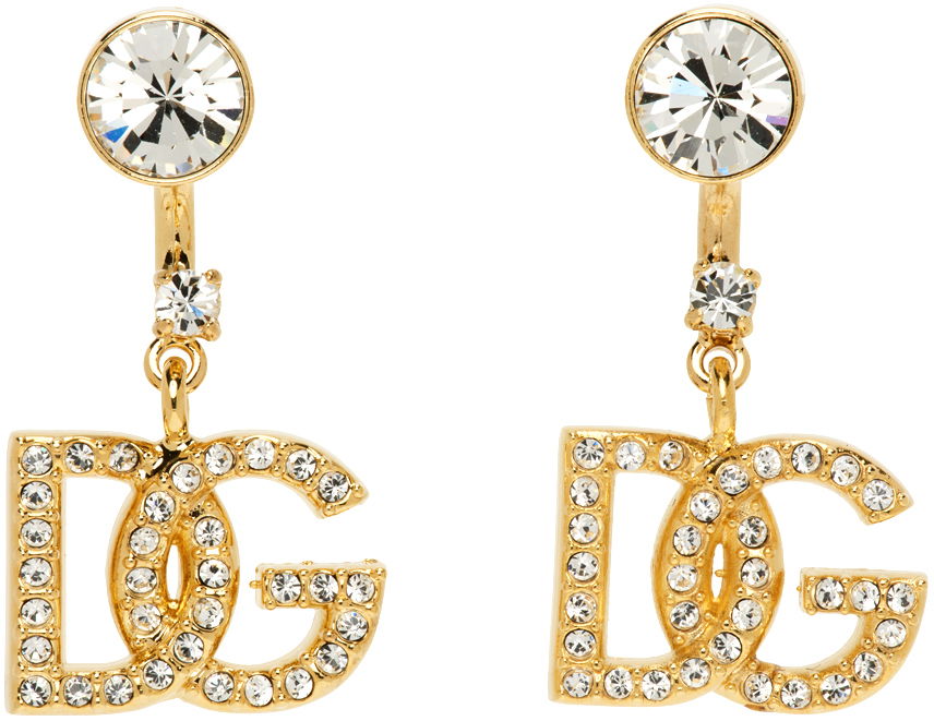 Örhängen Dolce & Gabbana Gold Crystal Logo Earrings Metallisk | WEN6L1 W1111, 0