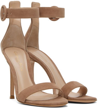 Sneakers och skor Gianvito Rossi Portofino Suede Heeled Sandals Beige | G61096.15RIC.CAM, 3