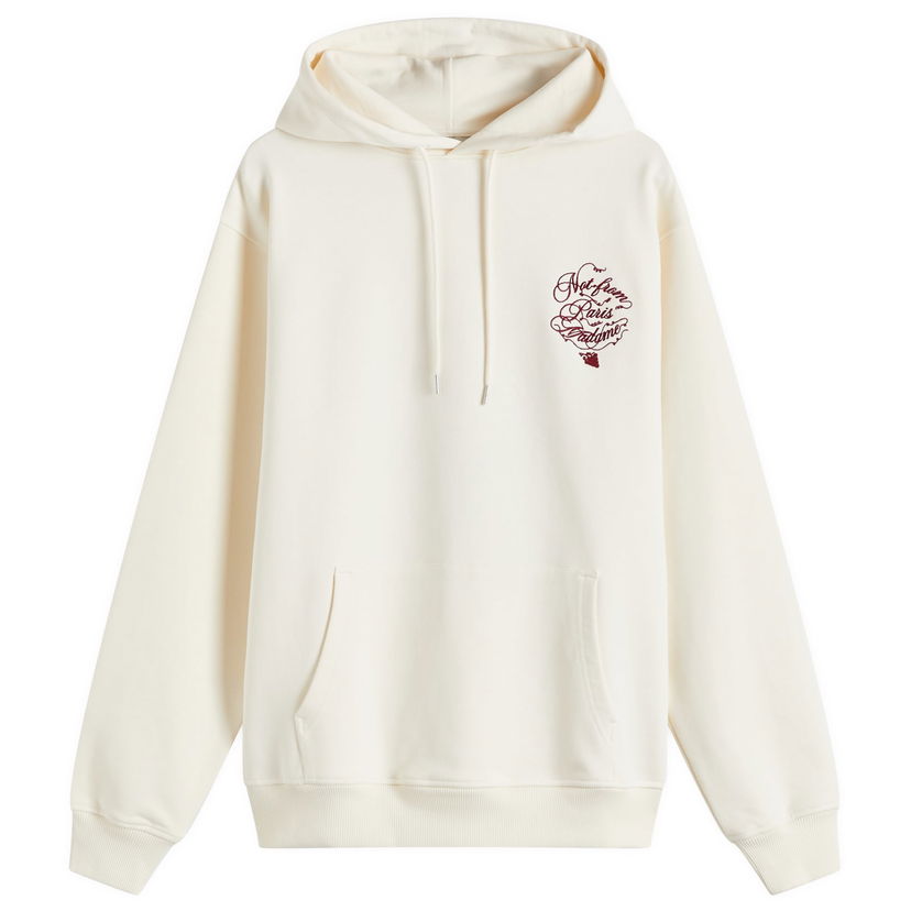 Sweatshirt Drôle de Monsieur Caligraphy Print Relaxed-Fit Hoodie Vit | F-HO175-CO127-CM