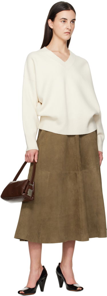 Kjol Róhe Róhe A-Line Suede Midi Skirt Grön | 414-32-144, 3