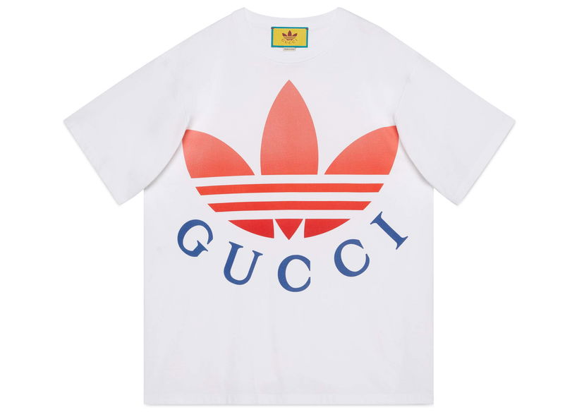 T-shirt Gucci x Adidas T-Shirt White/Red Grå | 723384 XJE2A 9280