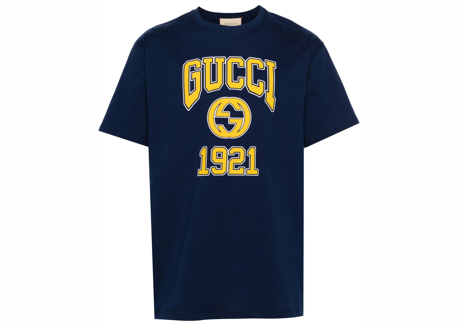 T-shirt Gucci Logo Print T-shirt Navy Blue Mörkblå | 771758 XJF3R, 0