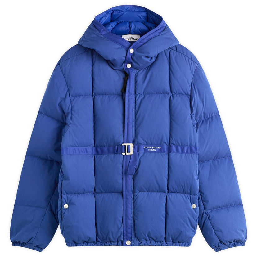 Pufferjacka Stone Island Men's Marina Cotton Nylon Tela Down Jacket, Size Large Blå | K2S154100081-V0022