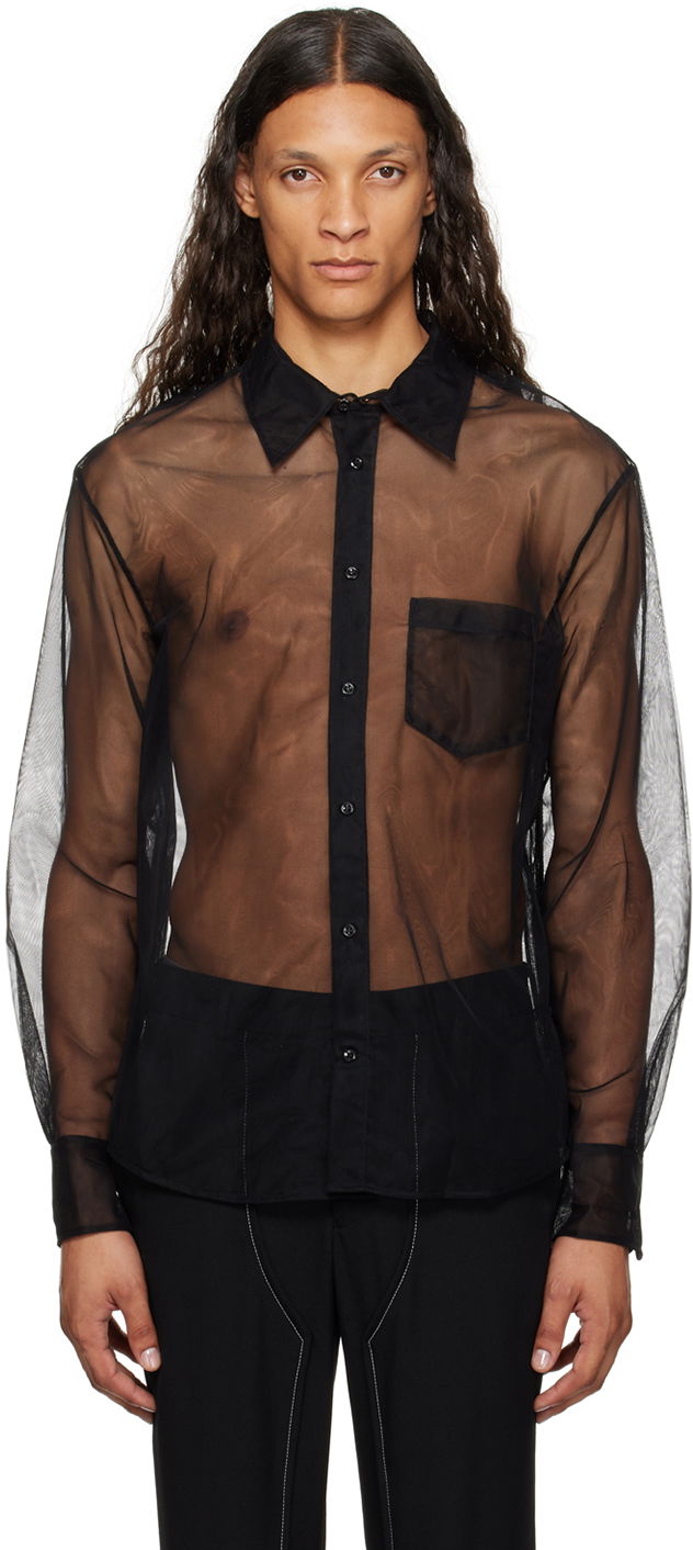 Skjorta Simone Rocha Simone Rocha Sheer Shirt Svart | 5289 0069