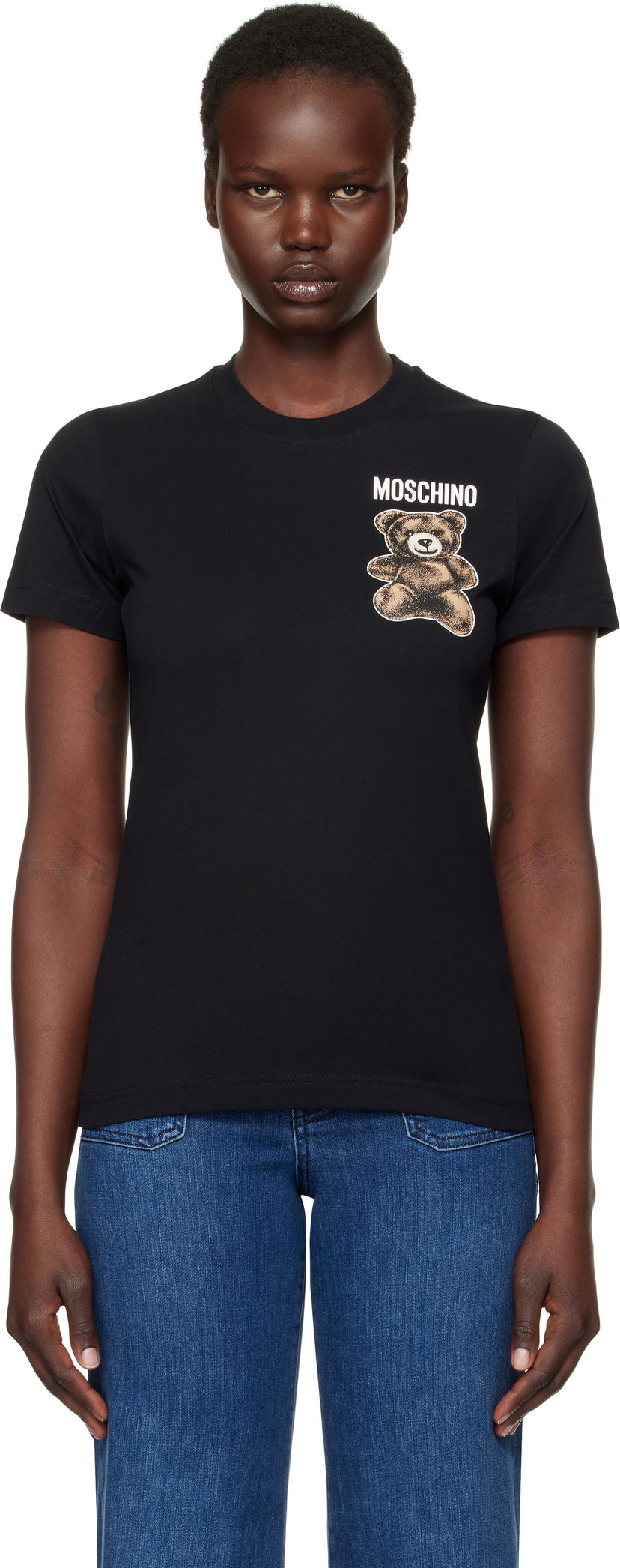 T-shirt Moschino Teddy Bear Graphic T-Shirt Svart | V070805411555