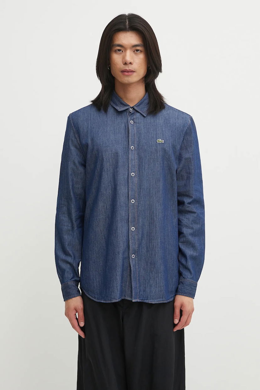 Skjorta Lacoste Lacoste Denim Shirt, Regular Fit Blå | CH9084