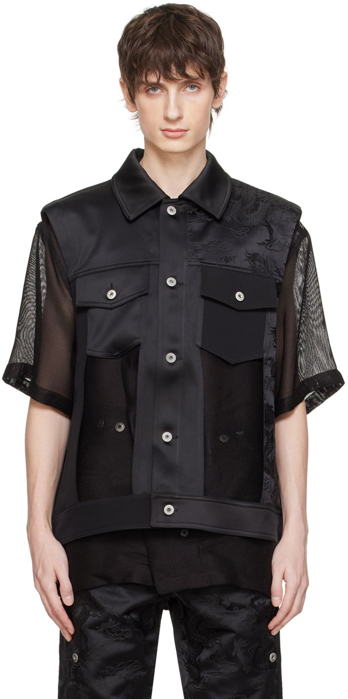 Väst Feng Chen Wang Feng Chen Wang Layered Mesh Vest Svart | FUS17JK10
