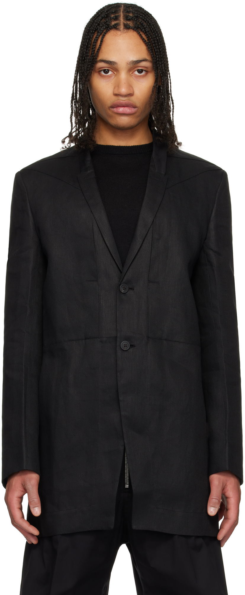 Jacka Rick Owens Rick Owens Hollywood Lido Blazer Svart | RU01E5753 TWL