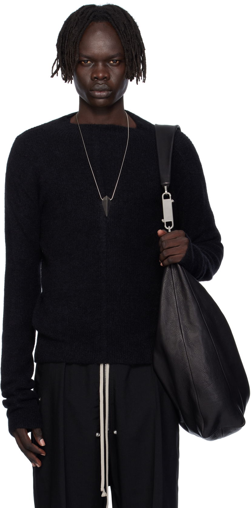 Sweater Rick Owens Rick Owens Headon Pull Sweater Svart | RU02E1690 KWP