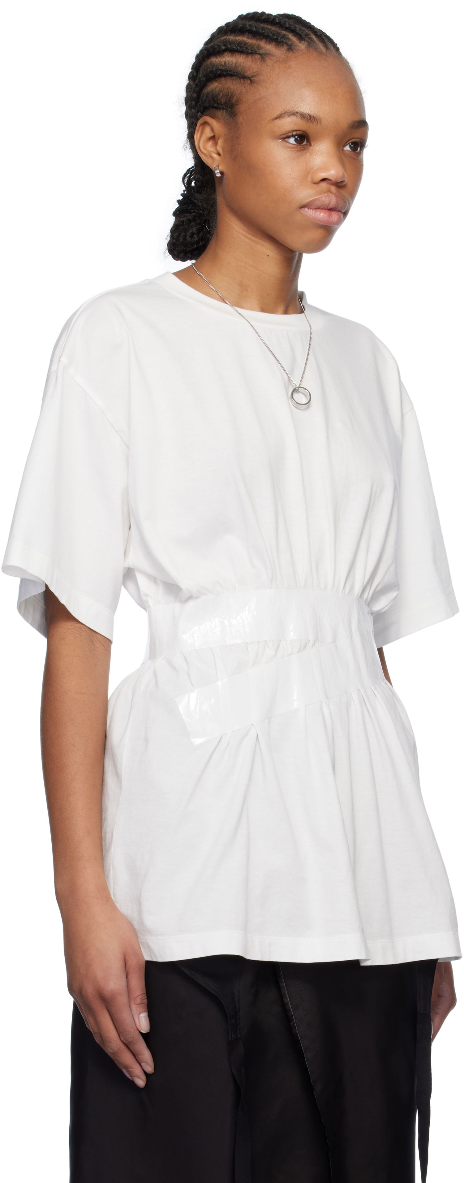 T-shirt Maison Margiela MM6 Maison Margiela Taped Jersey T-Shirt Vit | S52GC0335 M20048, 1