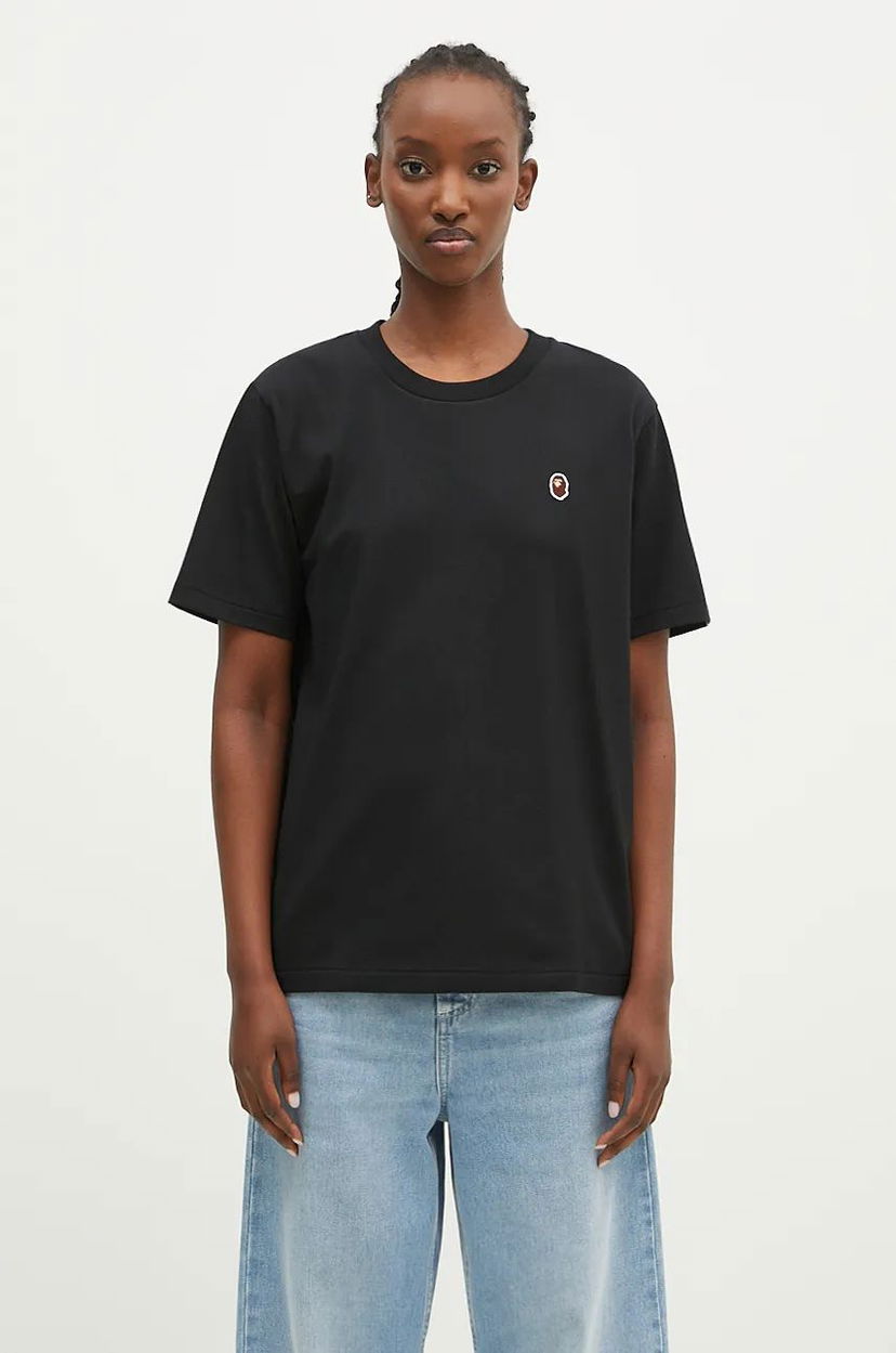 T-shirt BAPE T-Shirt Ape Head One Point Print Svart | 1K80210004