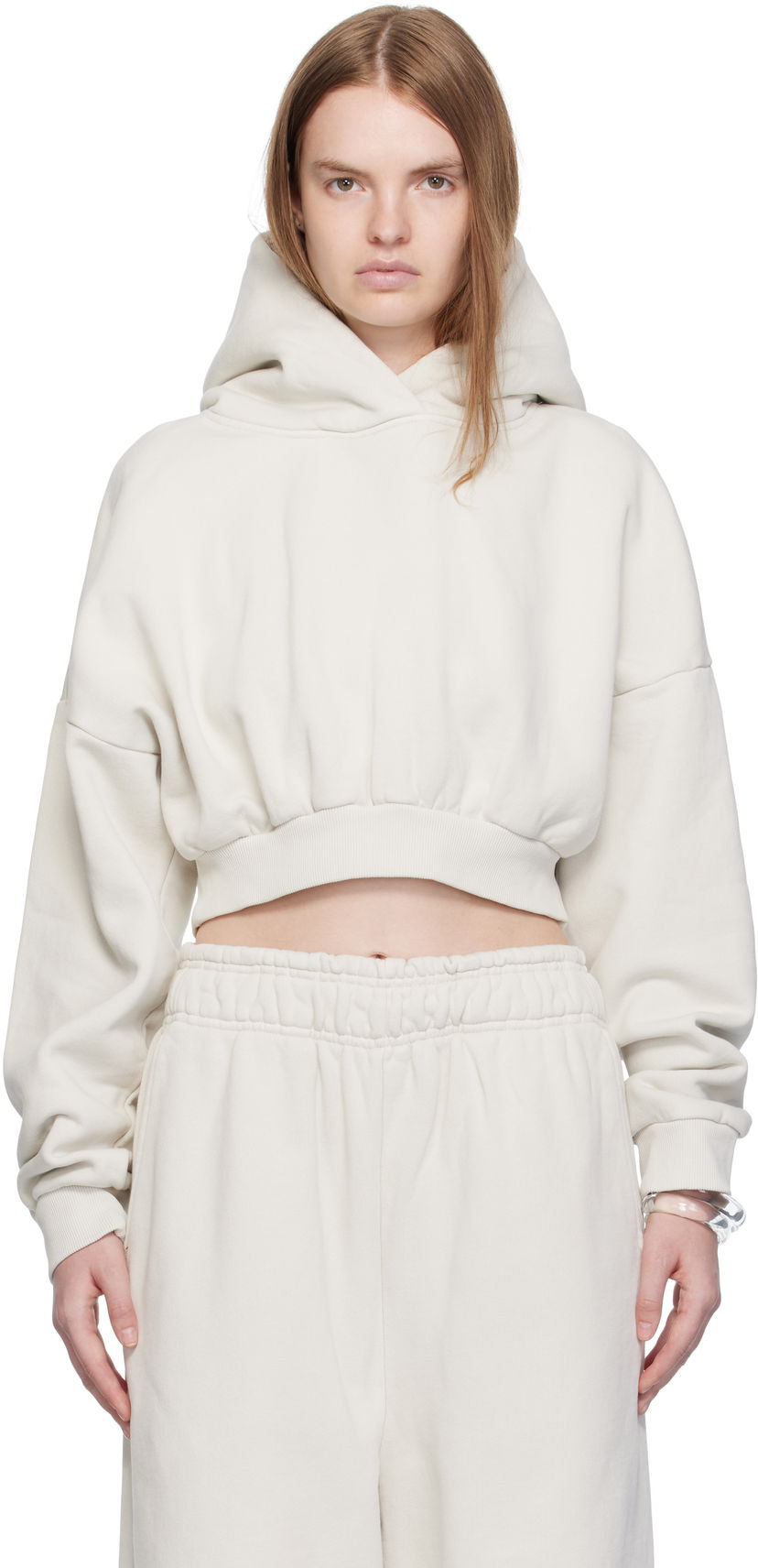 Sweatshirt Entire Studios Entire Studios Cropped Heavy Hoodie Beige | ES2392RI
