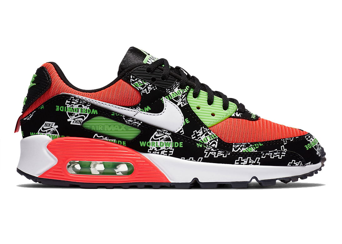 Sneakers och skor Nike Air Max 90 SE Worldwide Katakana Black W Flerfärgad | DA1342-013, 0