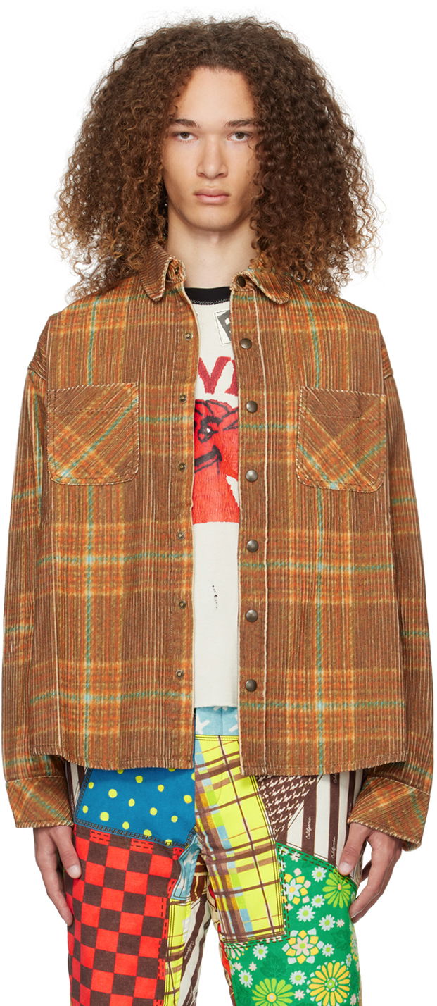 Skjorta ERL ERL Plaid Shirt Brun | ERL07B010, 0