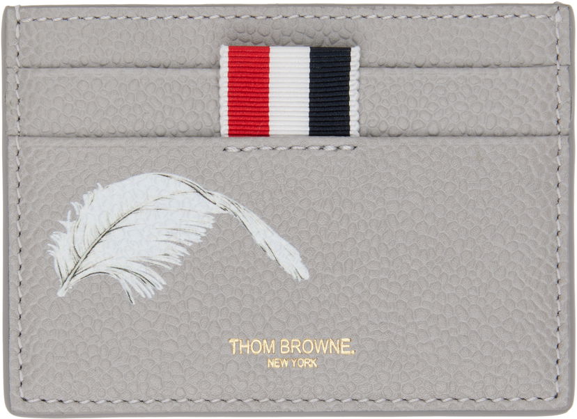 Plånbok Thom Browne Thom Browne Single Feather Print Card Holder Grå | MAW020L-E1353