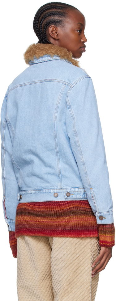 Jacka ERL ERL Faux Shearling Denim Jacket Blå | ERL04J007, 2