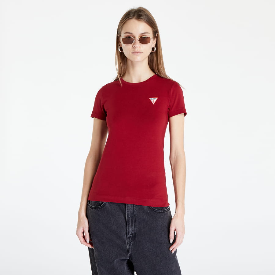T-shirt GUESS Mini Triangle T-Shirt Bourgogne | W2YI44J1311-G5B7, 0