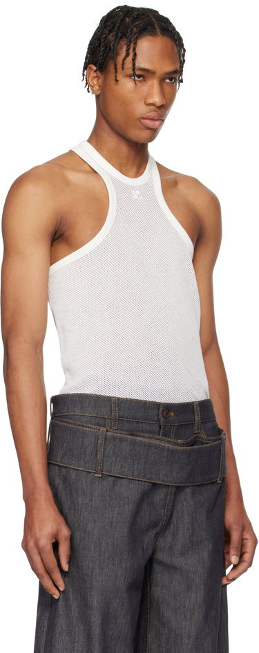 Linne Courrèges Courrèges Scuba Mesh Tank Top Vit | 125JDE095JS0069, 1