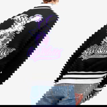 Bomberjacka Off-White Off-White Eagle Wool Varsity Jacket, Size Small Svart | OMEH053S25FAB0011049, 3