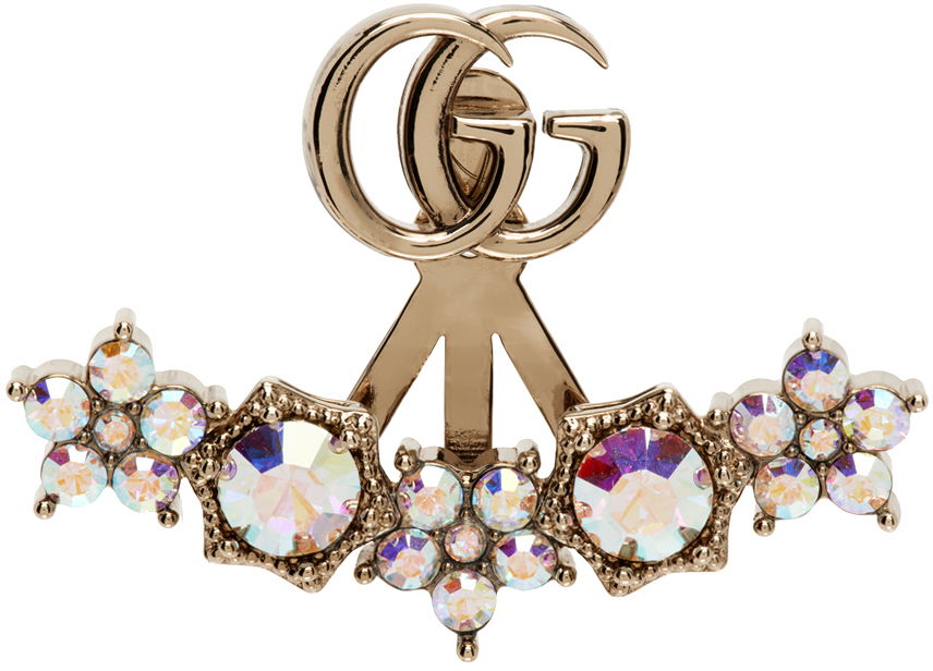 Örhängen Gucci Crystal Double G Single Earring Beige | 753790 J1D50, 0