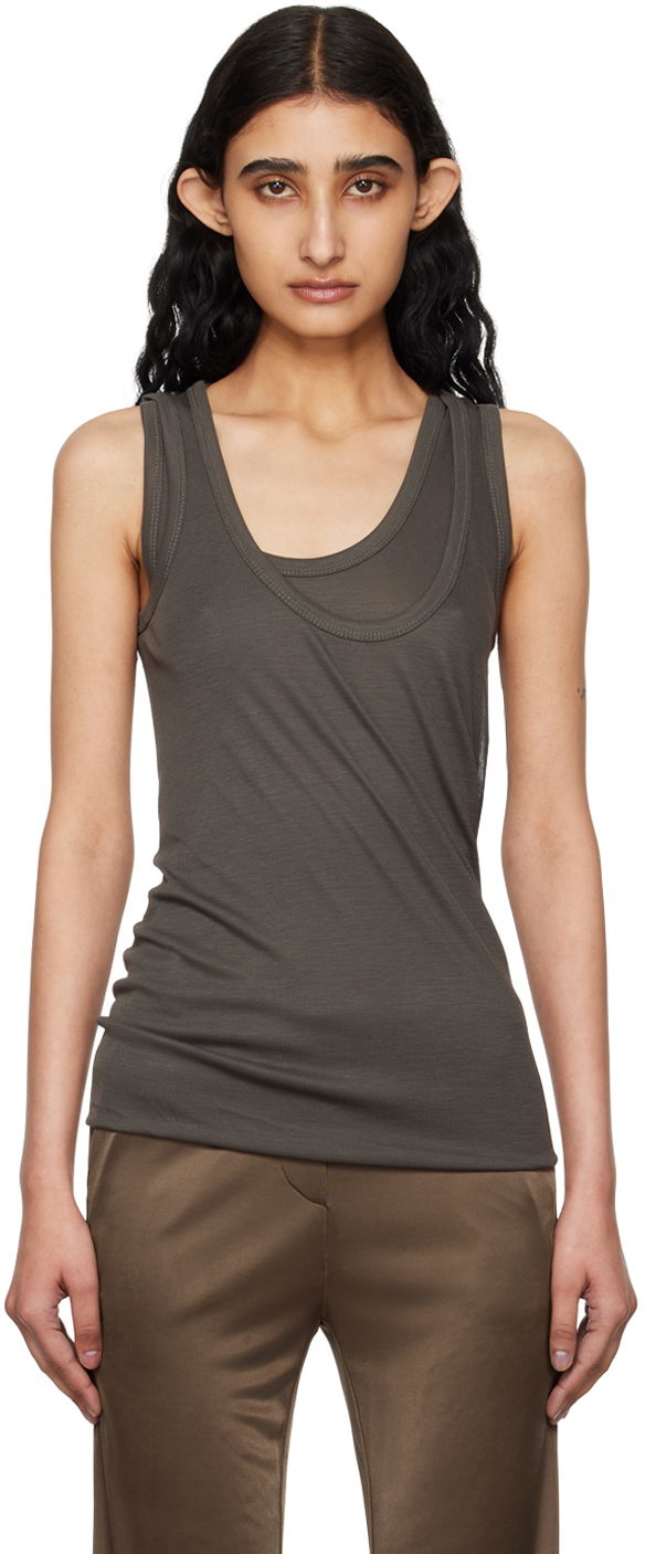 Linne Helmut Lang Convertible Tank Top Grå | O04HW508