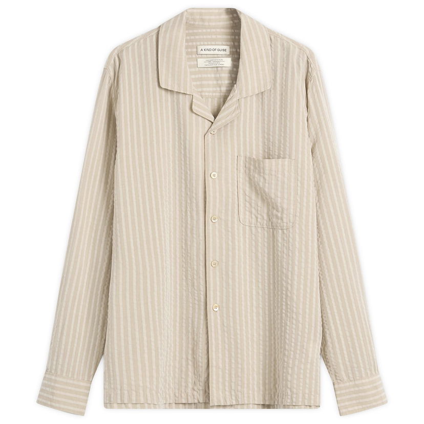 Skjorta A Kind of Guise A Kind of Guise Scopello Striped Shirt, Large Beige | 140-13615-611