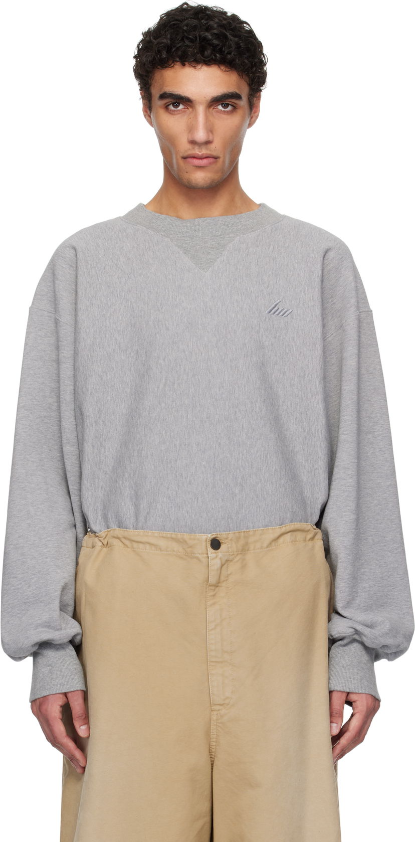 Sweatshirt HED MAYNER Hed Mayner Embroidered Sweatshirt Grå | HMMA72012R-HA183