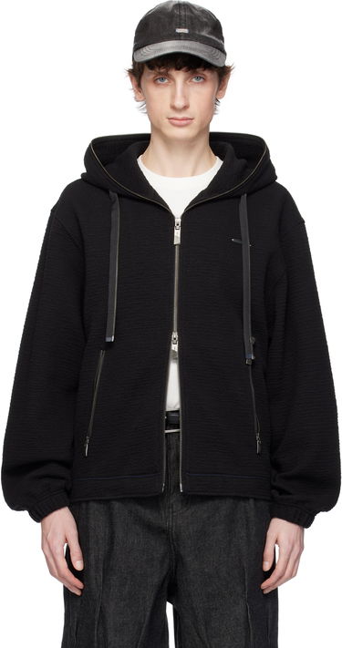 Sweatshirt ADER ERROR ADER error Realce Product. 31 Zip-Up Hoodie Svart | BO01SSHD0402BK, 0