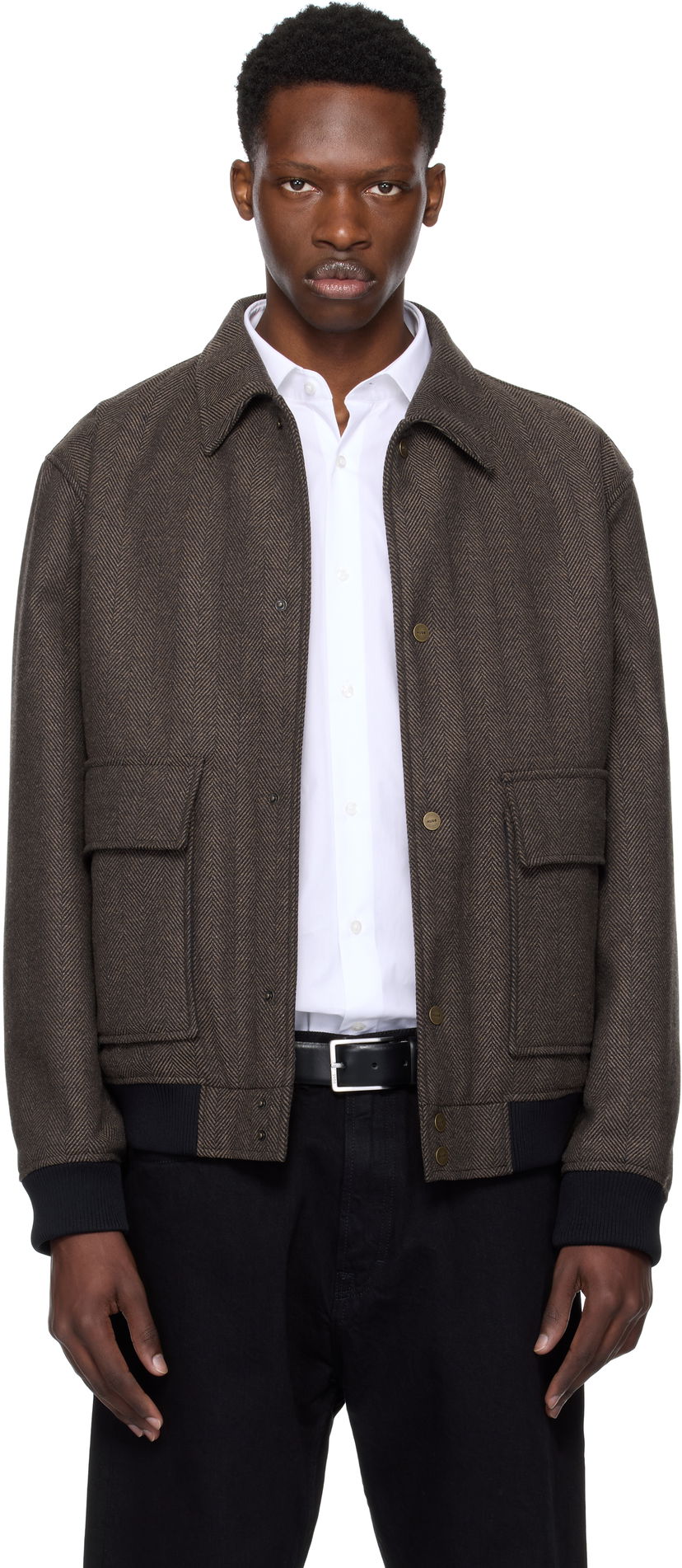 Bomberjacka BOSS Hugo Herringbone Bomber Jacket Brun | 50542617