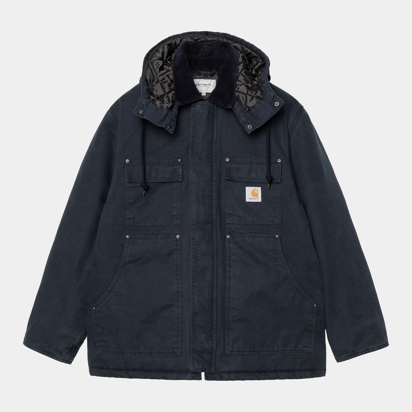 Rockar Carhartt WIP Carhartt WIP Ambel Stone Washed Hooded Coat Mörkblå | I035616_18