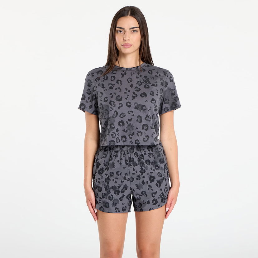 Träningsoverall adidas Performance Adidas Women's Leopard Print Crop Top and Shorts Set Grå | JN2646