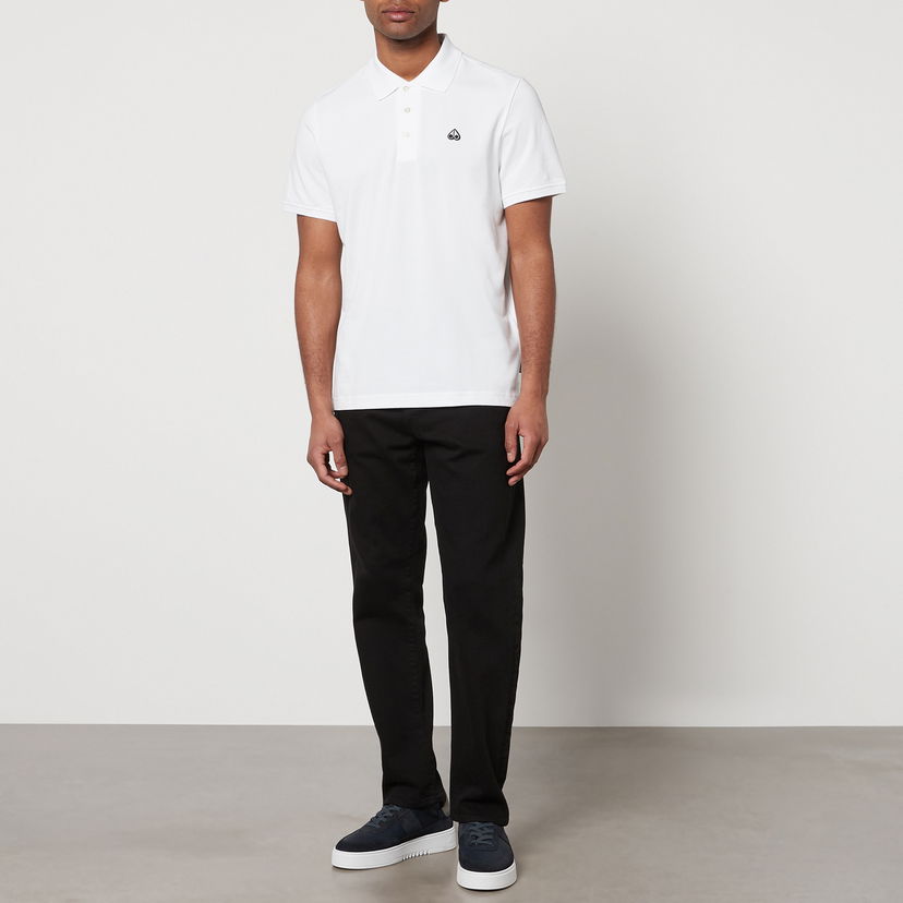 Polotröja Moose Knuckles Moose Knuckles Cotton-Piqué Polo Shirt Vit | M12MT712-160
